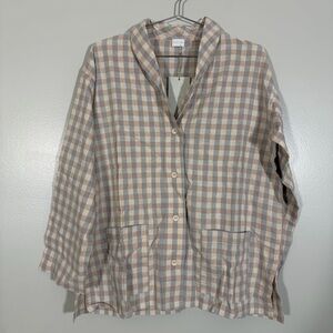 *NEW Poetry Oat and Pink Plaid Button up Shirt and Pants Size 10